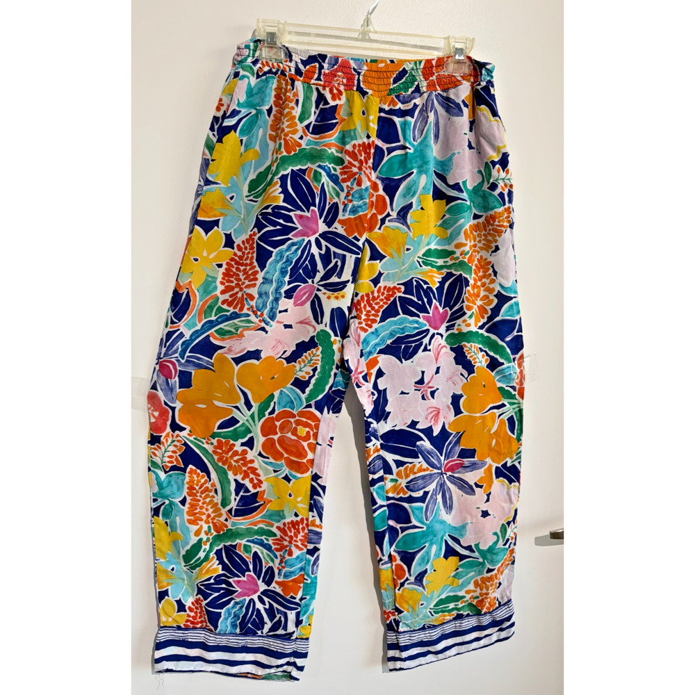 Anthropologie Sisters Gulassa Floral Pants boho chic resort chic vacation Size S - Picture 2 of 9
